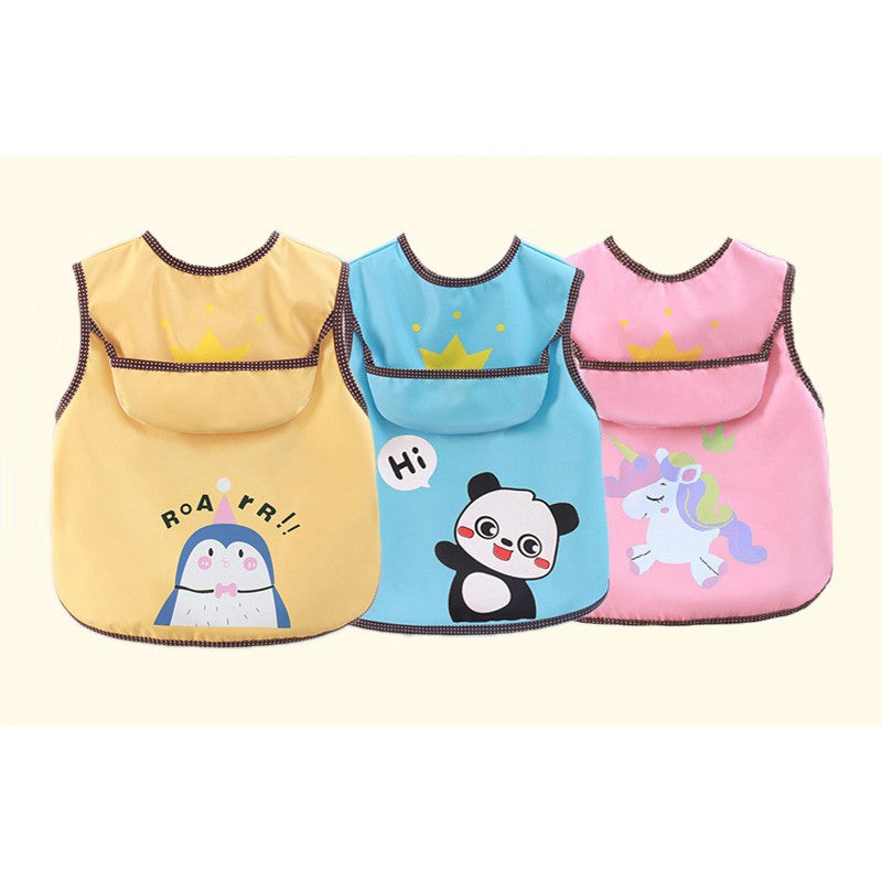 ❤Baby Apron❤Toddler Kids Waterproof Feeding Bib Pocket❤SG Seller❤